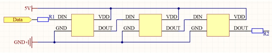 Application Circuit Diagram - Inolux IN-PI3727TBTPRPGPB RGB LED